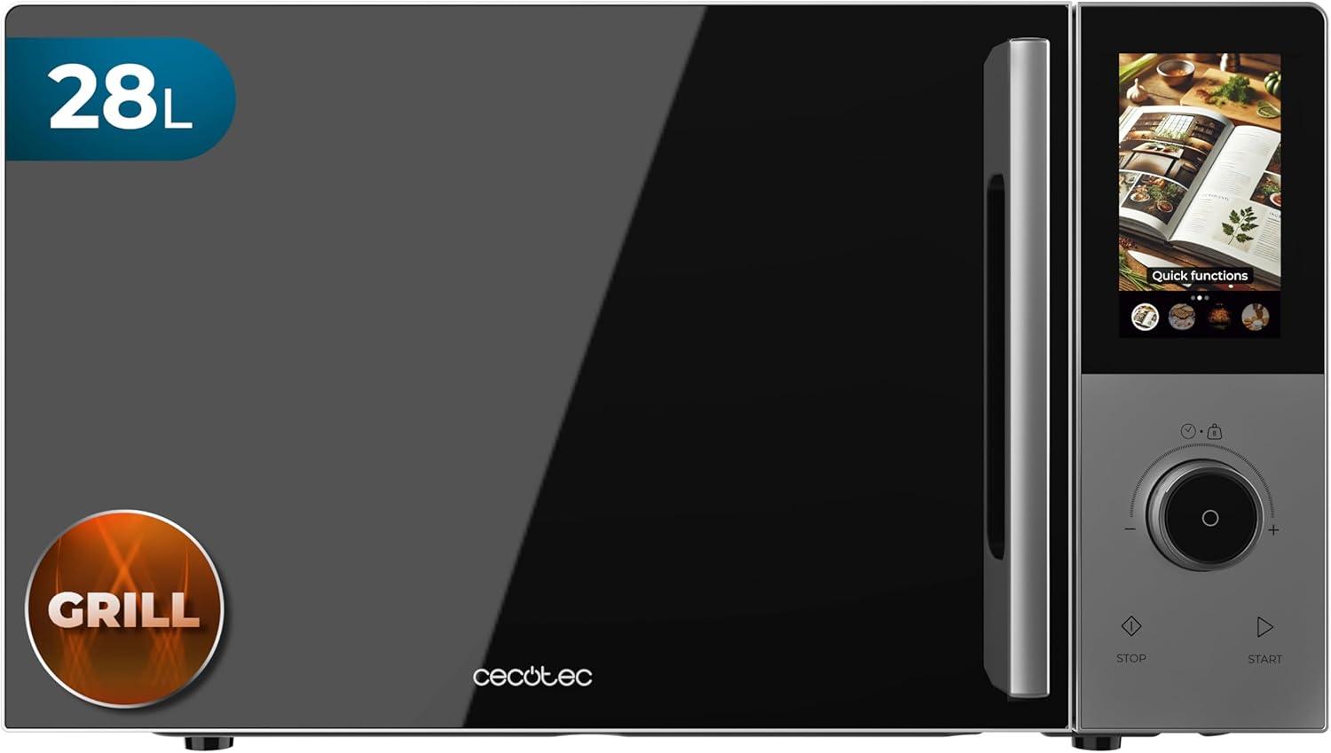 Microondas Cecotec Digital, Táctil, Convección y Grill 28L 900W en 5 Niveles, Grill 1200W, Convección 2200W, 8 Programas, Plato 315mm, Temporizador y Señal de Finalización