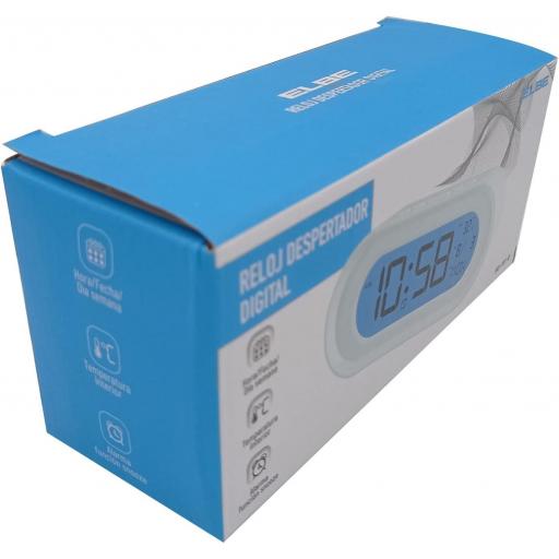  Reloj Despertador Elbe Blanco con TERMOMETRO Y Timer RD-701-B [1]