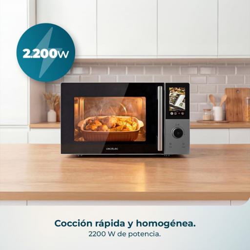 Microondas Cecotec  Digital, Táctil, Convección y Grill 28L  900W en 5 Niveles, Grill 1200W, Convección 2200W, 8 Programas, Plato 315mm, Temporizador y Señal de Finalización [1]