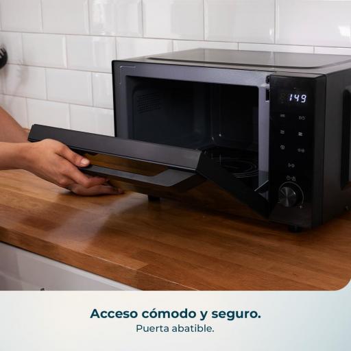 Cecotec Microondas sin Plato con Grill  800W+1000W Grill, 23L, Puerta Abatible, 13 Niveles, 8 Programas, Flatbed, Temporizador 60 Min, Cocina Versátil [2]