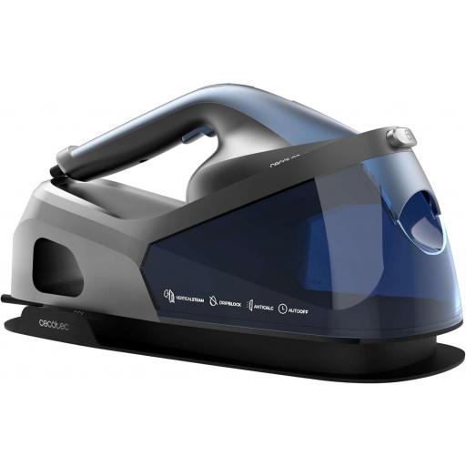  Centro de Planchado Cecotec Vertical IronHero V-2400 Station. 2400W, Suela Cerámica Turbo Slide, Depósito 1,2L, 3 Modos, Flujo de vapor 180 g/min, Golpe de Vapor 370 g/min, Pantalla LED, Antical