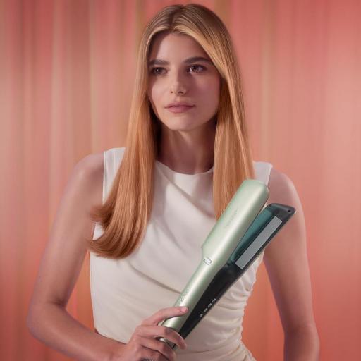 Cecotec Plancha de Pelo con Aire Air Lisse Olive. 600W, Protege el Cabello, Tecnología Iónica, Keratina y Aceite de Argán, 3 Modos y Motor BLDC, Todo Tipo de Cabellos, 3 Temperaturas y 3 Velocidades [2]