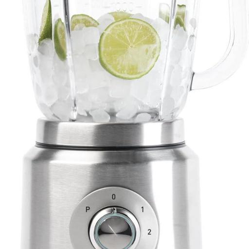 Batidora de Vaso Jata con 4 Velocidades + Pulse. 6 Cuchillas de acero inox dentadas extralargas. 1.200 W. 1,75 litros. Pica hielo. Con motor profesional. Cuerpo de acero inoxidable [1]