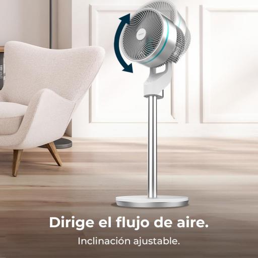  Ventilador de Pie cecotec con Mando a Distancia 60W, Diámetro 9" 22cm , Oscilación Automática, Temporizador 7h, Control Táctil [3]