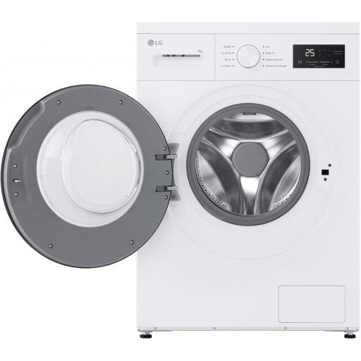  Lavadora lg 8 kg, 1400 rpm, Carga Frontal, 8 Programas, Programa Rápido  Fondo Especial Reducido, Display LED,  Color Blanco [Clase de eficiencia energética A] [2]