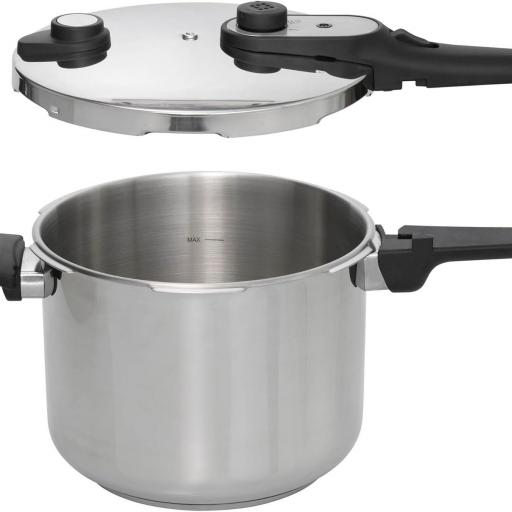 Jata - Olla a Presión Rápida 6 litros, Acero Inoxidable, Apta para todas Cocinas Incluida Inducción, Diámetro 24 cm [1]