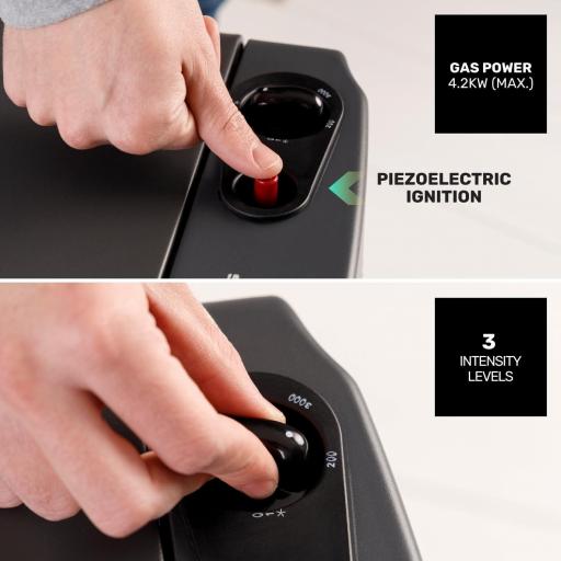 Estufa de Gas butano Taurus -  Compact Blue | 3 niveles de Potencia | Calienta a Alta Temperatura | Plegable | Anti-inclinación | Apagado de llama | Llama azul [3]