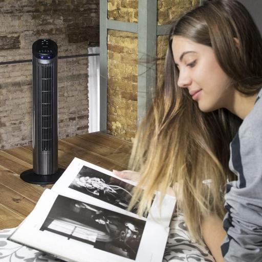 Cecotec Ventilador de Torre Digital con Temporizador y Mando a Distancia 50 W, 30'' (76cm) de Altura, Oscilación, Motor de Cobre, 3 Velocidades, 3 Modos, Negro [3]