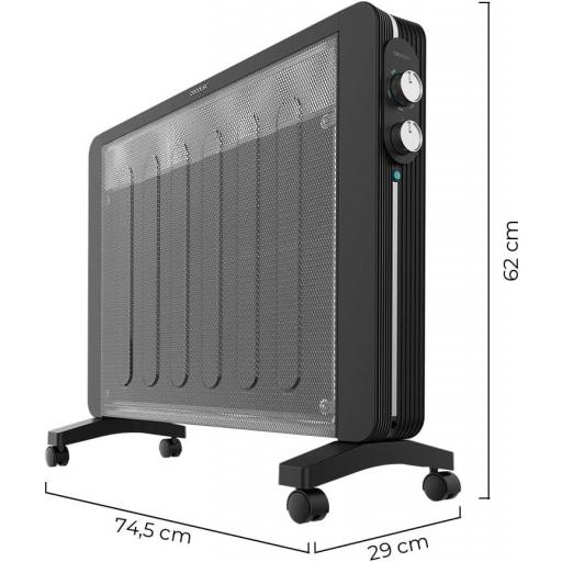  Radiante de Mica cecotec. 2000 W, Termostato Ajustable y 2 Niveles de Potencia, Calor radiante y por convección, Área de Cobertura de 25 m2