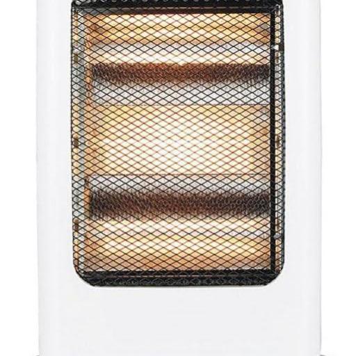 Estufa Elect.candente 1200w Blanco 3pot Oscilante 3elem.antivuelco,asa 44x33x23 Cm