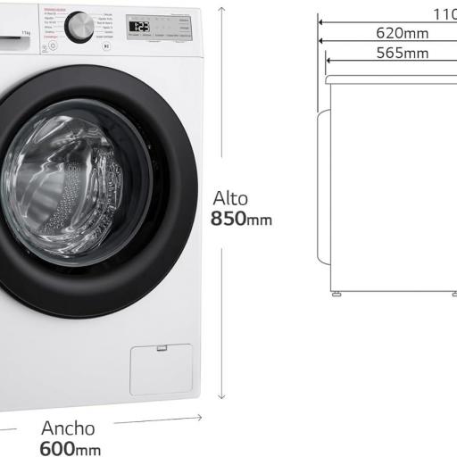 Lavadora LG - 11 kg, 1400 rpm, Clase A -10%, Función Vapor, Steam, 6 Motion DD, Blanco [0]