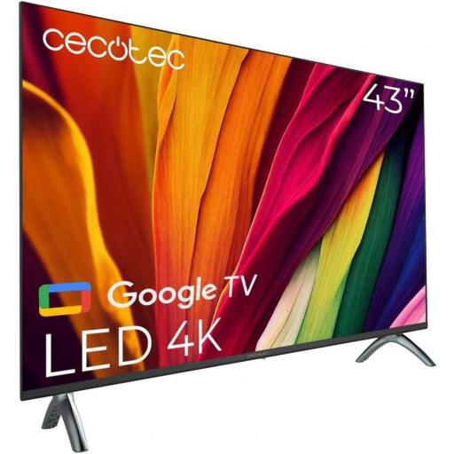  Televisor LED de 43 Pulgadas  Cecotec Smart TV ,Resolución 4K UHD A4 Series  Google TV, Dolby Audio, HDMI 2.1, USB 3.0, HDR10, 16 GB ROM, Google Voice Assitant y Chromecast 
