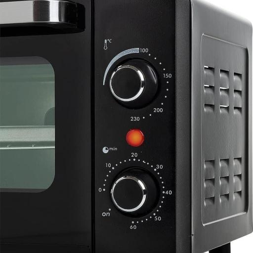 Tristar  Horno compacto, capacidad 10 L, bandeja, rejilla y mango incluidos, temporizador de 60 minutos, temperatura ajustable hasta 230 grados, 800 W [3]