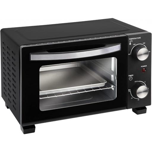 Jata JEHN0910 Horno Eléctrico de Sobremesa, 800 W, Capacidad 10 litros, Función Grill, Temporizador, Termostato Regulable, Incluye Parrilla, Medidas externas: 37 x 27 x 23 cm [3]