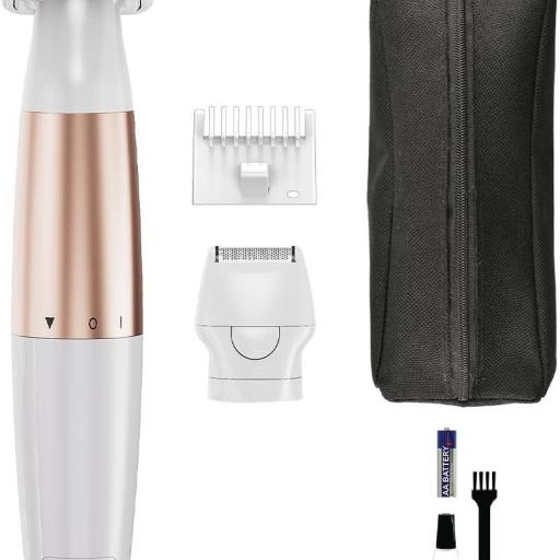 WAHL Trim & Shave, Recortadora para mujeres, afeitadora para mujeres, depilación, línea del bikini y axilas, recorte suave, recorte personal, cuidado versátil, inalámbrica, apta para viajes, blanca [3]