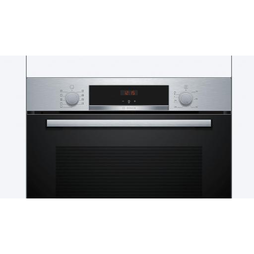 Horno  Bosch Serie 4, Multifunción, Limpieza por agua, 71 l, HotAir 3D, Mandos ocultables, 60 cm, inox [2]