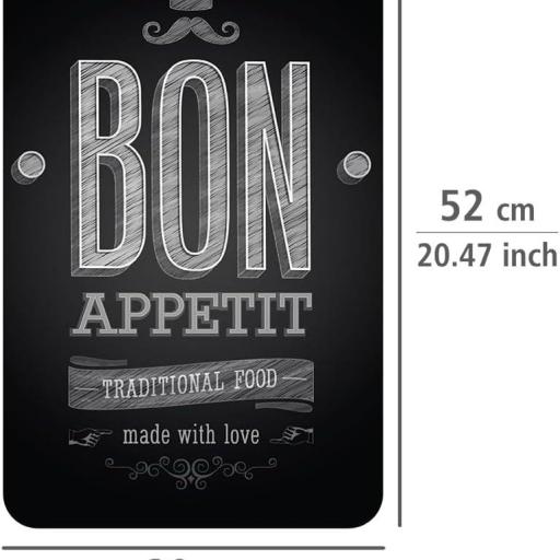 WENKO Placas protectoras para cocina Mod Bon Appetit, ajustable en altura para todo tipo de cocinas, tabla de cortar y protector contra salpicaduras, vidrio, 30 x 52 cm, juego de 2 [1]