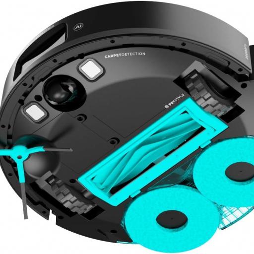  Robot Aspirador y Friegasuelos Cecotec con IA Conga M100 Spin AI. Inteligencia Artificial, 20000Pa, Cepillo de Silicona Antienredos, Mopas Giratorias, Autonomía hasta 220 m², Control App 3.0 [2]