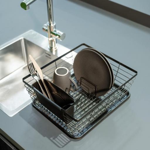 WENKO Alfombra diatomita de baño Mod Manhattan 60x39cm, alfombra de baño de secado rápido, antideslizante, gran capacidad de absorción de agua, alfombra de ducha absorbente, gris [3]