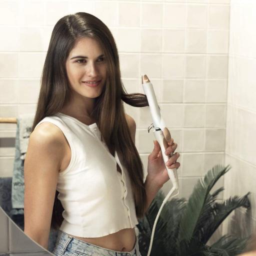  Rizador de PeloCecotec  Bamba  32 W, Turmalina con Revestimiento de Queratina y Aceite de Argán, Temperatura Ajustable 120 ºC a 200ºC, Cable... [1]