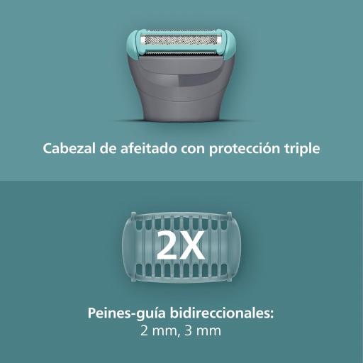 Afeitadora Corporal series Philips  3000 - Depiladora Masculina con sistema de protección, Recorta y depila zonas íntimas, Afeitado suave y apurado, 100% impermeable, 80 min. de autonomía,  [1]