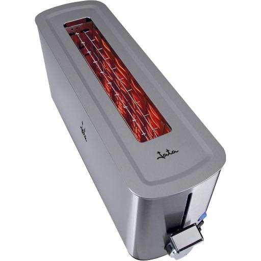  Tostadora jata de Boca Ancha Inox, Ranura de 255 mm x 40 mm, 5 posiciones de tostado, Centrado automático del pan, Cuerpo toque frío, Descongela, Recogemigas, Mantiene Calor, 1000 W [3]