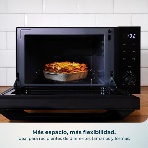 Cecotec Microondas sin Plato con Grill  800W+1000W Grill, 23L, Puerta Abatible, 13 Niveles, 8 Programas, Flatbed, Temporizador 60 Min, Cocina Versátil [3]