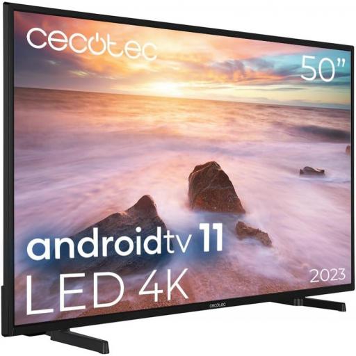 Televisor LED 50" Cecotec  Smart TV A2 Series4K UHD, Android 11, Diseño sin Marco, MEMC, Dolby Vision y Dolby Atmos, HDR10, 2 Altavoces de 10W, Modelo 2023 [Clase de eficiencia energética E]