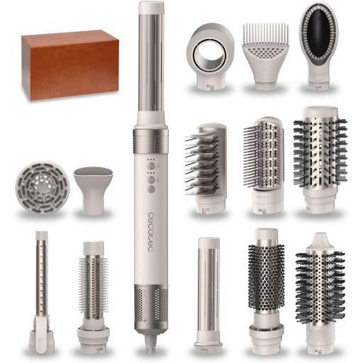  Moldeador multifunción bamba cecotec 14 en 1 con tecnología Coanda que moldea, riza, peina, seca y elimina el efecto frizz. Con 3 velocidades, 3 temperaturas, y control inteligente del calor. Motor digital 1400 W de potencia y  [0]