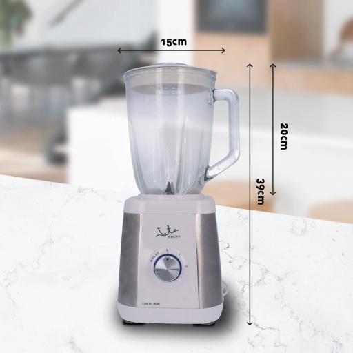  Batidora de Vaso Jata 1300 W, Capacidad 1,5 L, Cuchilla Dentada de Acero Inox, Cuerpo de Acero Inoxidable, 2 Velocidades + Pulse, Pica hielo [Clase de eficiencia energética A] [2]