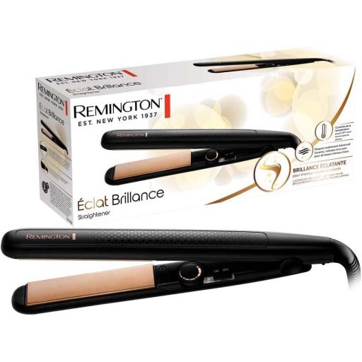 Remington Plancha de pelo, plancha de pelo XL de 110 mm, revestimiento avanzado Ceramic Enriquecido con cuidado éclat brillante, temperatura ajustable (150 y 230 °C) – S6308 Eclat Brillance