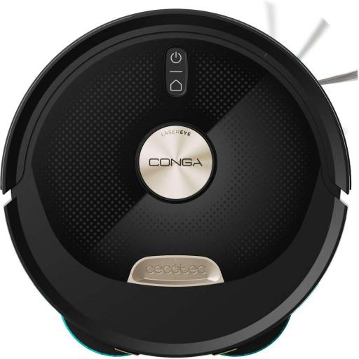 Robot Aspirador y Friegasuelos Cecotec con IA Conga M100 Spin AI. Inteligencia Artificial, 20000Pa, Cepillo de Silicona Antienredos, Mopas Giratorias, Autonomía hasta 220 m², Control App 3.0