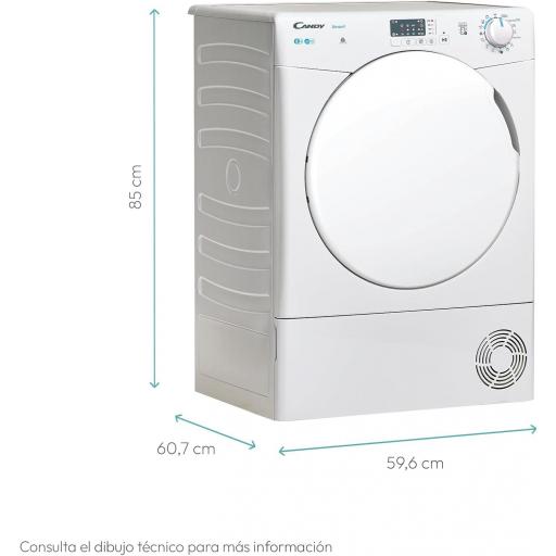  Secadora Condensación Candy Smart 8KG, Digital y Mandos, Tecnología NFC, 14 Programas, Depósito de Agua, Planchado Fácil, Inicio 3-6-9H,[Clase de eficiencia energética G] [2]