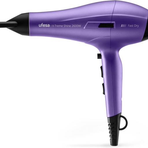Ufesa Secador de Pelo Profesional X-Treme Shine 2600W, Motor AC, Tecnología Iónica, Sin Encrespamiento, Recubrimiento de Aceite de Argán, Incluye Difusor y Concentrador, 2 Velocidades, 3 Temperaturas [0]