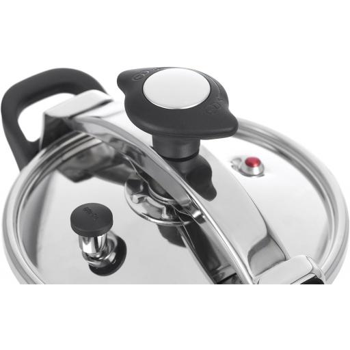 JATA HOGAR - Olla Express a Presión Rápida de 4 litros de acero inoxidable. 3 sistemas de seguridad. Apta para todo tipo de cocinas, incluida inducción. Súper rápida. Fácil uso [2]