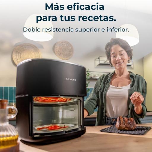  Freidora de Aire sin Aceite Cecotec 6,5L con Doble Resistencia  Plus. 2200W, Air Fryer, Grill y Plancha, Pizzas, Ventana Visualización, 12 Menús, Temperatura 40-200°C [0]
