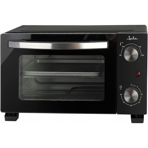 Jata JEHN0910 Horno Eléctrico de Sobremesa, 800 W, Capacidad 10 litros, Función Grill, Temporizador, Termostato Regulable, Incluye Parrilla, Medidas externas: 37 x 27 x 23 cm