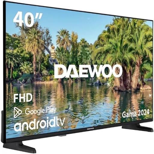 TV LED 40" - DAEWOO smart tv android Full-HD, Quad Core, DVB-T2 (H.265), Negro [1]