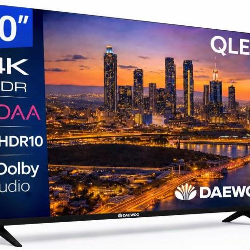 TV Daewoo 50 Pulgadas  Smart TV  QLED 4K UHD, HDR10, Dolby Audio, Bluetooth, HDMI 2.1, Diseño Sin Marcos (Frameless), Funciones de accesibilidad, Gama 2026 [Clase de eficiencia energética E] [2]