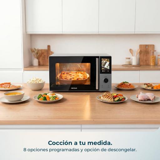 Microondas Cecotec  Digital, Táctil, Convección y Grill 28L  900W en 5 Niveles, Grill 1200W, Convección 2200W, 8 Programas, Plato 315mm, Temporizador y Señal de Finalización [3]