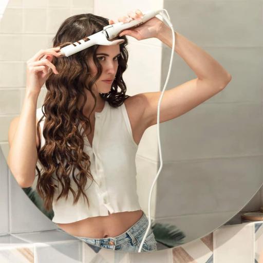  Rizador de PeloCecotec  Bamba  32 W, Turmalina con Revestimiento de Queratina y Aceite de Argán, Temperatura Ajustable 120 ºC a 200ºC, Cable... [3]