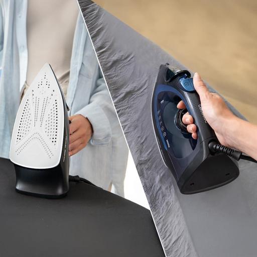  Plancha de RopaCecotec  Potencia de 2600 W, Vapor Continuo de 60 g/min, Golpe de Vapor de 210 g/min, Suela Cerámica, Depósito de 300 ml, Antical, Antigoteo, Smart Auto Off [3]