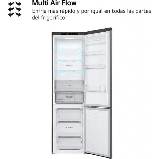 Frigorífico Combi LG 203X60CM iNOX ANTIHUELLAS   Door Cooling+, Total No Frost con Congelador, , Sistema Autodiagnóstico, Fresh Converter, Clasificación D,  [2]