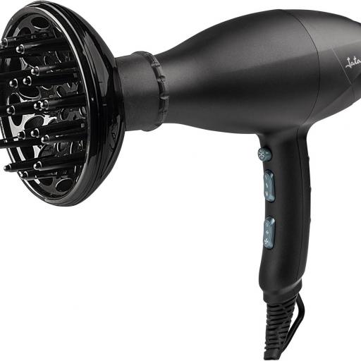 JATA JBSC1195 - Secador Pelo iónico 2600 W. Cabello sin encrespamiento. Con difusor y concentrador. 3 niveles de temperatura y 2 caudales de aire. Pulsador fase fría [2]