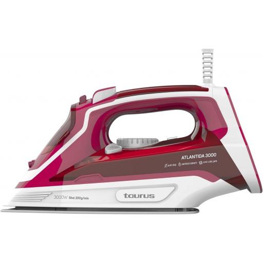  Plancha de vapor taurus 3000W. Golpe vapor 200g/min. Vapor constante 45g/min. Cerámica. Función spray. Doble sistema antical. Auto-limpieza. Antigoteo. [0]