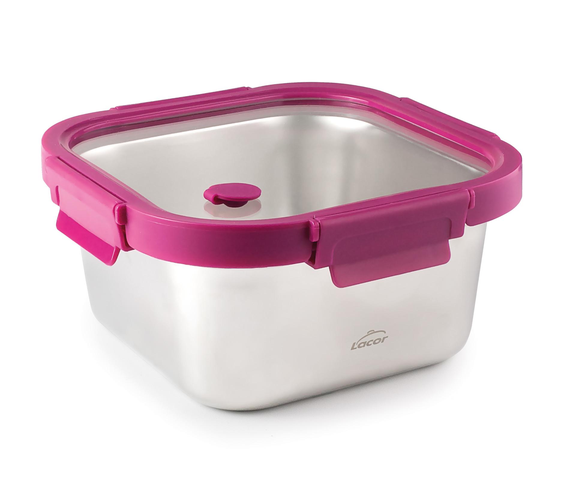 RECIPIENTE LACOR CUADRADO ETERN 650ML ACERO INOXIDA