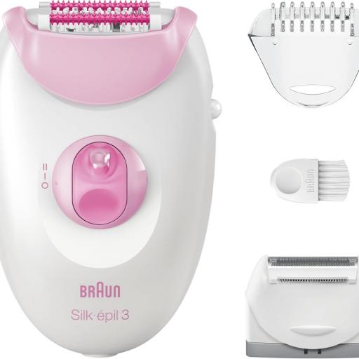 Braun Silk-épil Serie 3 SE3-031 Depiladora Eléctrica con Cabezales Recargable Rosa [1]
