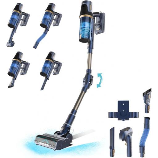 c Aspirador Escoba sin Cable Cecotec 500W, Potencia de Succión 150AW, Modo Auto, Cepillo para Animales y Tubo Flexible, Batería 33,6V, Limpia 140m2 en Modo Eco [1]