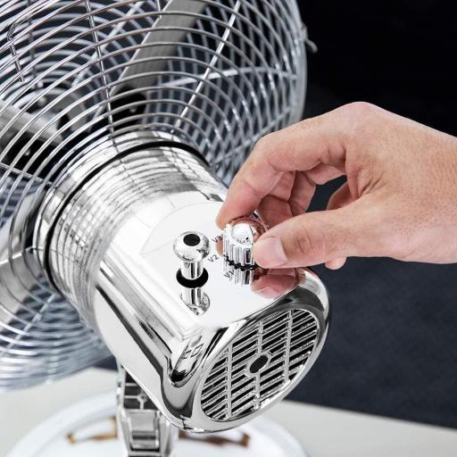  Ventilador de Sobremesa Cecotec  40 W, Acabado en Cromado, Diámetro 12" con 4 Aspas, 3 Velocidades, Oscilación, Altura ajustable, Máxima seguridad [2]