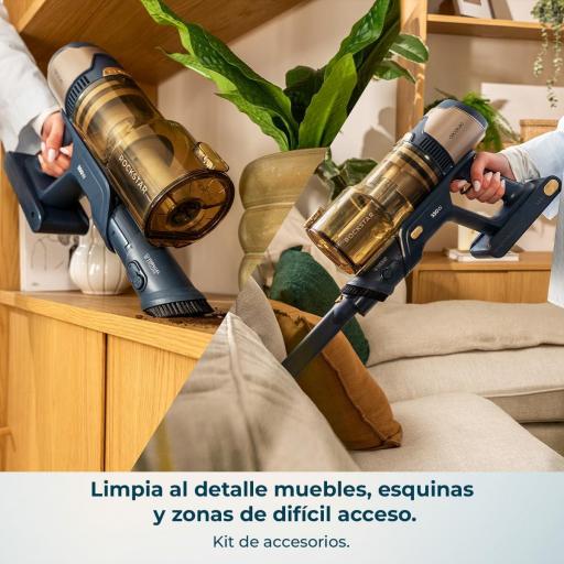  Aspiradora Escoba Cecotec sin Cable Conga Rockstar . 600W, Potencia Succión 200AW, Cepillo Antienredos Hairless XXL, Autonomía 65mins, Cepillo Mascotas, Tubo Flexible y Accesorios [2]
